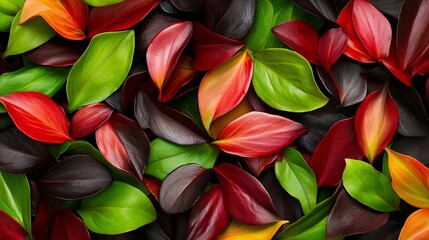 vibrant autumn leaves in a rich array of colors.