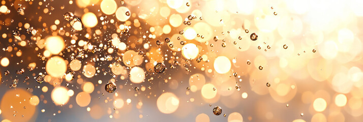 Aufkleber - A close-up of champagne flutes sparkling under ambient festive lights, with delicate bubbles
