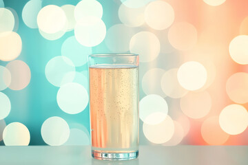 Aufkleber - Flutes of effervescent champagne captured in a gentle, warm glow, each bubble accentuating the