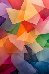 Poster - A collage of bright, angular forms that intertwine seamlessly, enhanced by a lustrous finish and