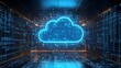 © Wilasinee - Glowing data cloud structure with vibrant neon blue circuit patterns and digital elements symbolizing the power and connectivity of advanced intelligence and the future of technology
