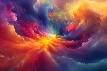 Wall Mural - abstract background with colorful clouds and powder,