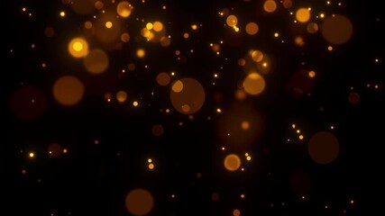 Wall Mural - sparkling golden glitter light particles background video