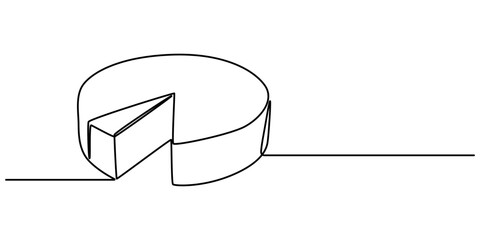 Continuous line drawing of pie chart and arrow growth up, business concept sketch object one line, single line art, vector illustration, Pie Chart Color Line Icon Design with Editable Stroke. Suitable