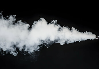 Wall Mural - white smoke on a black background, smoke in the air, a white cloud of vapor from a vape or e-cigaret