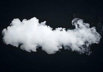 Wall Mural - white smoke on a black background, smoke in the air, a white cloud of vapor from a vape or e-cigaret