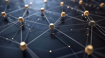 Wall Mural - innovative high tech system design featuring an intricate network of interconnected nodes and dynami