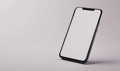Fototapete - A futuristic smartphone design featuring a blank white screen, ideal for tech and product presentations.