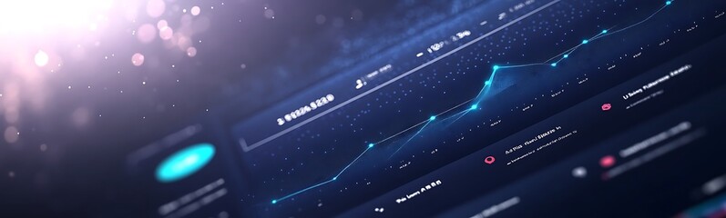 Poster - A vibrant financial success dashboard image in deep blue hues, ideal for business and investment themes.