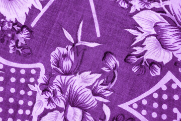 Wall Mural - floral pattern on fabric. lilac wallpaper in a rustic modern design.  lilac textile texture.