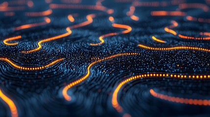 Wall Mural - glowing digital brain network with illuminating neural connections representing the technology and c