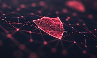 Aufkleber - A vibrant red shield icon featuring a glowing effect, perfect for digital design and gaming applications.