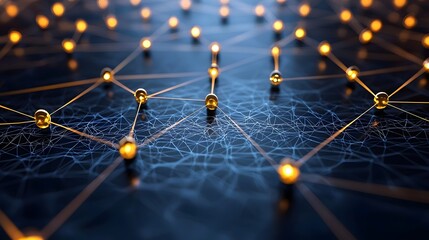 Wall Mural - neural network representation with glowing connections and digital information visualizing the conce