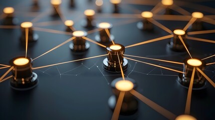 Wall Mural - a neural network representation with glowing connections symbolizing an intelligence brain the image