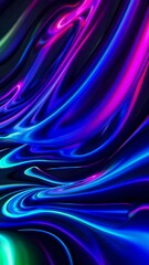Leinwandbilder - An abstract composition of fluid, glass-like structures in blue and red tones.