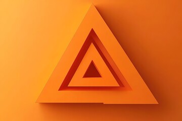 Wall Mural - Vibrant Orange Gradient Background: Three Geometric Triangles, Abstract Design Element. Perfect for modern websites, presentations, branding, social media, posters, flyers, and marketing materials. A 