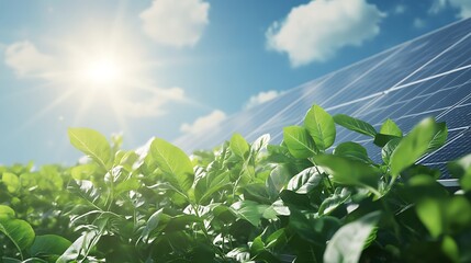Poster - A large solar-powered greenhouse featuring glass panels designed for sustainable agriculture.