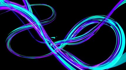 Poster - futuristic energy wave with glowing purple and blue streaks flowing through a dark space