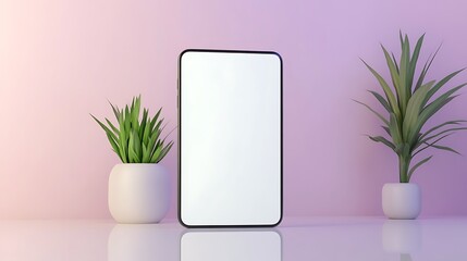 Poster - A sleek modern smartphone featuring a white screen, highlighting its ultra-thin design.