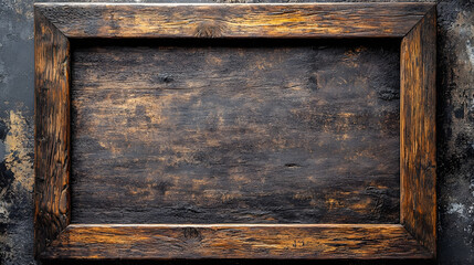 Aufkleber - Vintage wooden frame background with a rustic distressed and grungy texture  This old weathered wooden surface can be used as a blank mockup or template for various design projects such as artwork