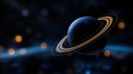Wall Mural - a blue and orange planet with a ring around it