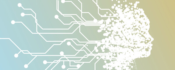 Poster - Virtual world of Artificial intelligence concept futuristic background