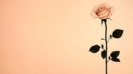 Poster - A delicate illustration of a rose with thin hand-drawn lines, perfect for elegant design projects.
