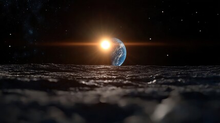 Wall Mural - a close up of the sun on the surface of the moon
