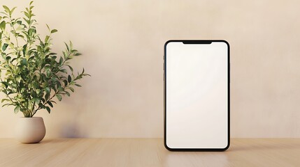 Leinwandbilder - A smartphone mockup featuring a blank white screen, ideal for showcasing designs or apps.