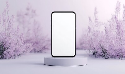 Aufkleber - A smartphone mockup featuring a white screen, ideal for showcasing applications or designs.