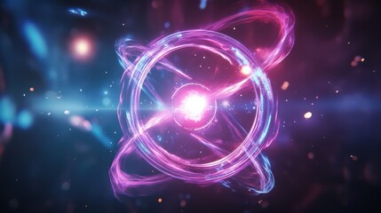 Wall Mural - a glowing purple and blue circle with a white dot in the center