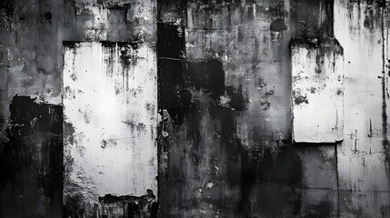 Aufkleber - Abandoned Decaying Industrial Facade with Aged Distressed Concrete Wall and Door