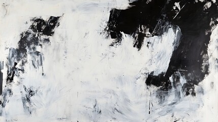 Aufkleber - Abstract Monochrome Painting with Dynamic Brush Strokes and Moody Atmosphere
