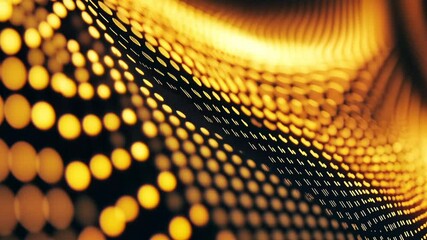 Wall Mural - golden data stream flowing, dark background, digital technology concept