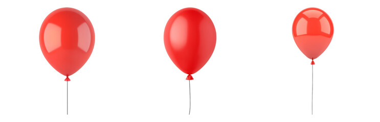 Wall Mural - bright red balloons isolated on white isolated on transparent background