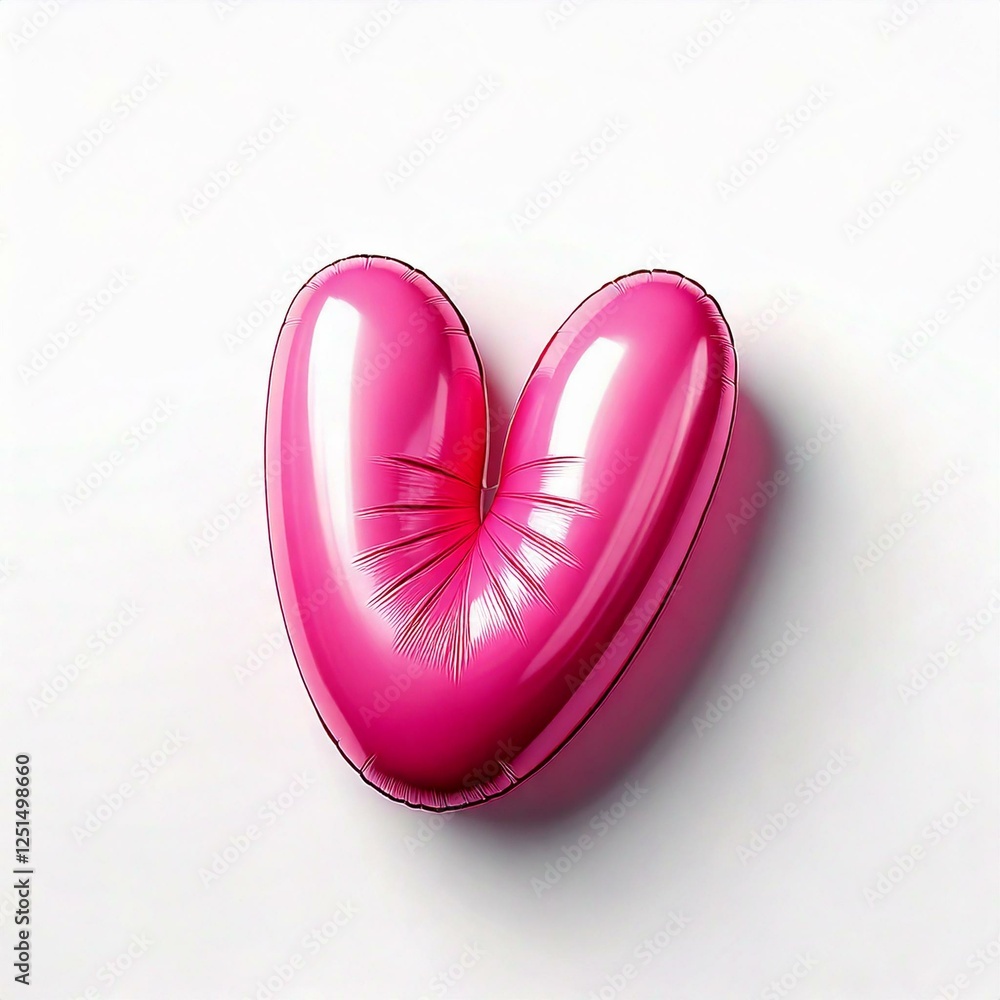 Inflated Letter V with Fabric Texture on Neutral Background, letters ...