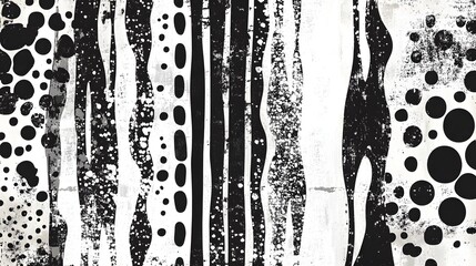 Poster - Dramatic Monochrome Abstract Texture with Splattered Paint and Fluid Shapes