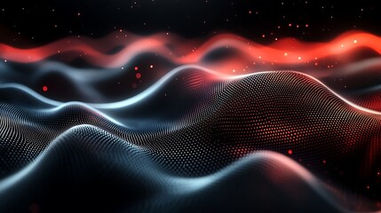 Wall Mural - glowing red hexagonal digital network