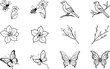 © Bappaditya Roy - Simple Line Drawings Bees, Birds, Flowers, Butterflies, Branches