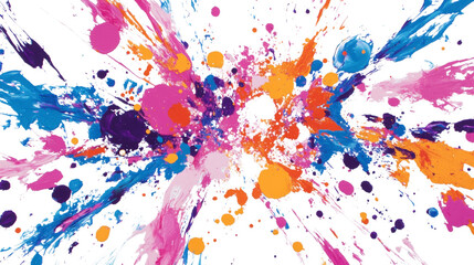 Wall Mural - vibrant explosion of abstract paint on a black background creates energy