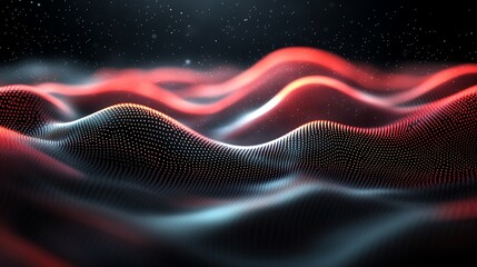 Wall Mural - glowing red hexagonal digital network