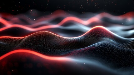 Wall Mural - glowing red hexagonal digital network