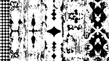 Aufkleber - Grungy Monochrome Abstract Textured Background with Distressed Vintage Aesthetic