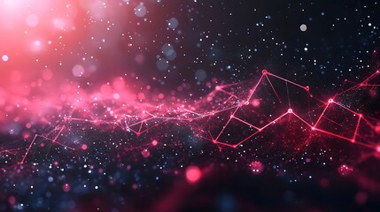 Wall Mural - glowing red hexagonal digital network