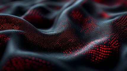 Wall Mural - glowing red hexagonal digital network