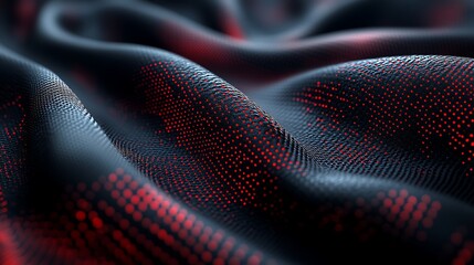 Wall Mural - glowing red hexagonal digital network