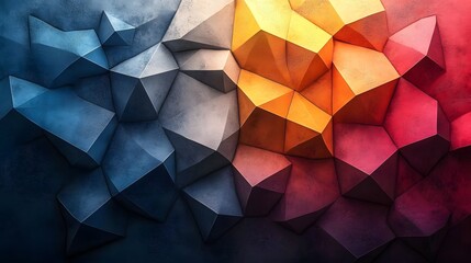 Poster - Mesmerizing Geometric Abstract Colorful Polygon Background Digital Wallpaper Design