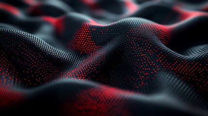 Wall Mural - glowing red hexagonal digital network
