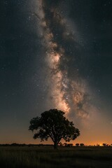 Wall Mural - starry night: milky way galaxy