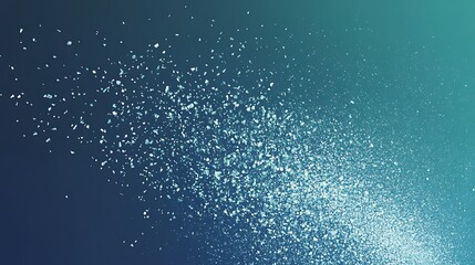 Poster - Abstract explosion of particles in teal and blue